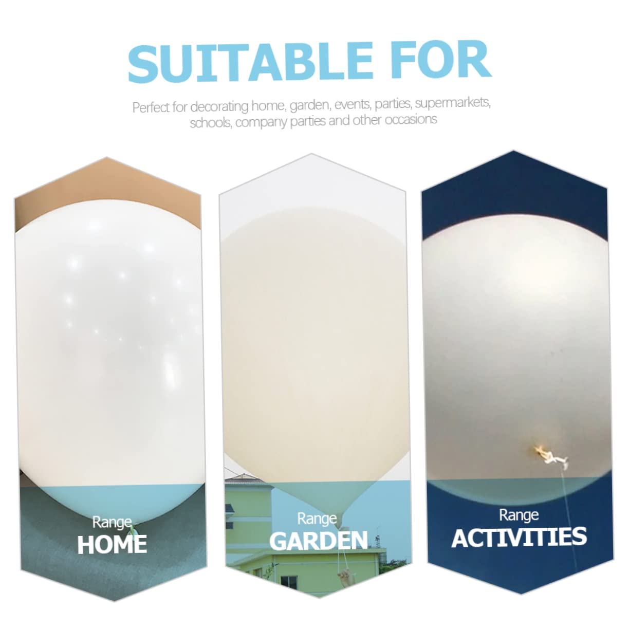 Großer Weißer Runder Latexballon, 120 Zoll, für Feiern | Riesen Latexballon, Fotorequisite, Partydeko, Geeignet für Fotoecke und Hochzeit