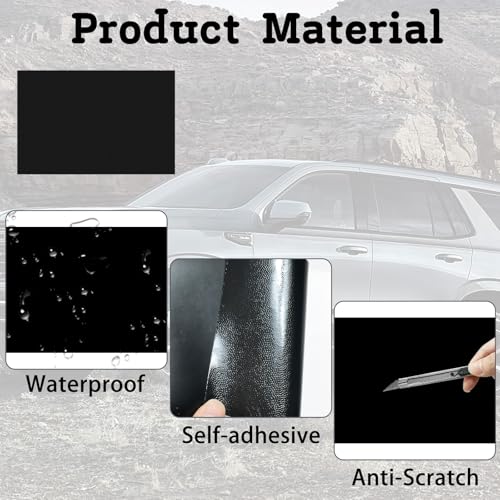 Image of QianBao 5.9''x3.8'' Compatible with GMC Vinyl Wrap Emblem Wrap Kit Logo Sticker with Plastic Squeegee and Cutter DIY Decals 9Pcs (Black)