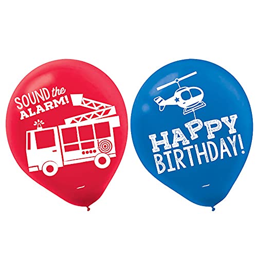 Image of Multicolor First Responders Latex Balloons - 12 inch (6 Pc) - Perfect for Honoring Emergency Heroes, Parties & Events