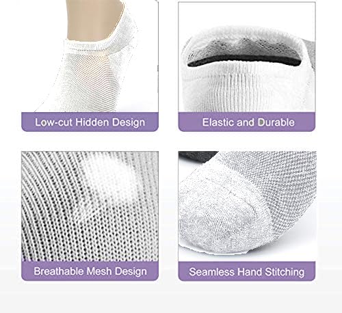 Image of 6 Pairs No Show Socks Women and Men Thin Low Cut for Slip On Sneakers Flats Line with Non Slip Grips