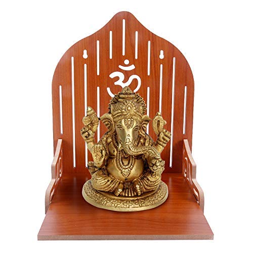 Shiva Shopiee Wooden Temple, Pooja Mandir Singhasan for Home/Office (28 x 28 x 26 cm) (Brown)