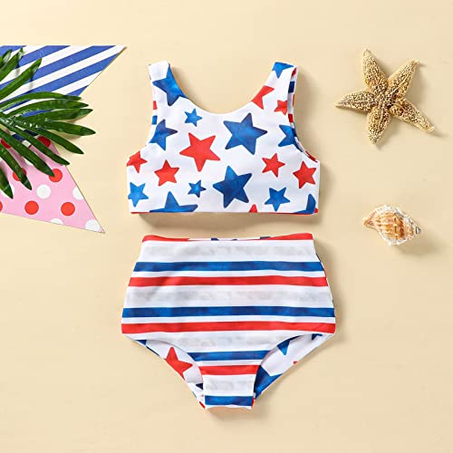 WASAIGOOD Newborn Baby Girl Two Piece Swimsuit Floral Knotted Swim Top and Bottom Tankini Bikini Set Infant Bathing Suit Girl2