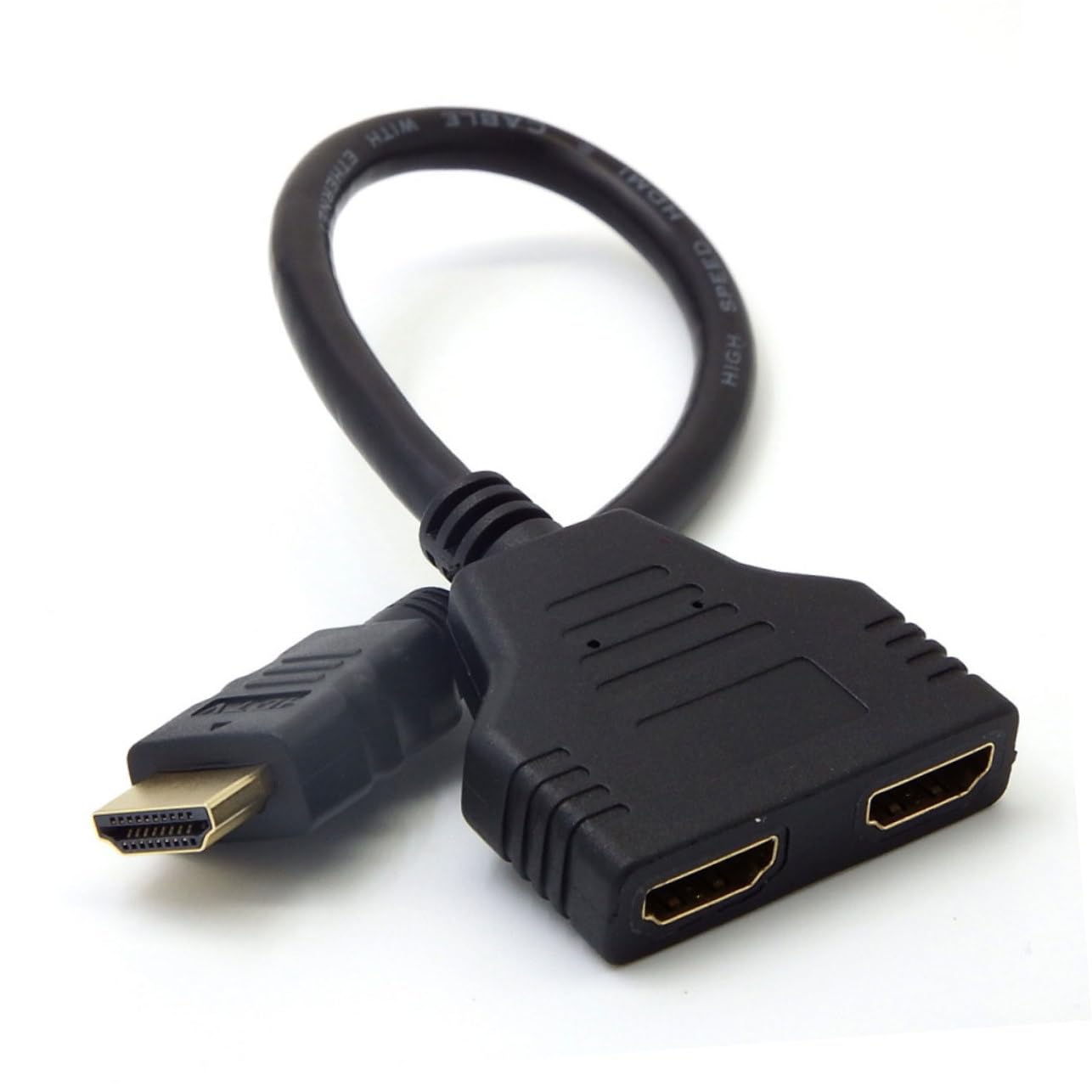 POPETPOP 1pc Male to Female Splitter Cable High-Definition Converter for Dual Output Patch Cord for Compatible Devices Easy Connection Without Unplugging