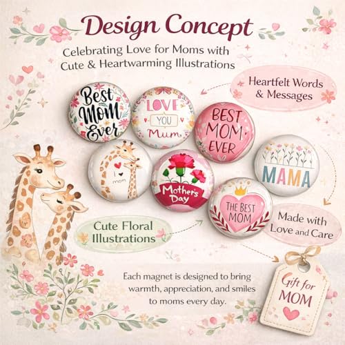 Set de 12 Imanes Decorativos para Refrigerador Día de la Madre miniatura 4