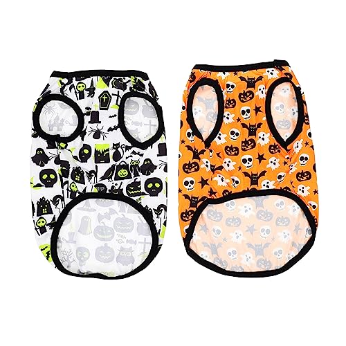 Costume d'halloween pour animaux de compagnie gilet chiens motif tête de mort