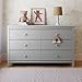 Storkcraft Alpine 6-Drawer Dresser (Pebble Gray) – GREENGUARD Gold Certified, Gray Dresser for Bedroom, Kids & Nursery Storage Drawers, Safety Interlocking Drawers, Pre-Installed Tracks, Kids Bedroom