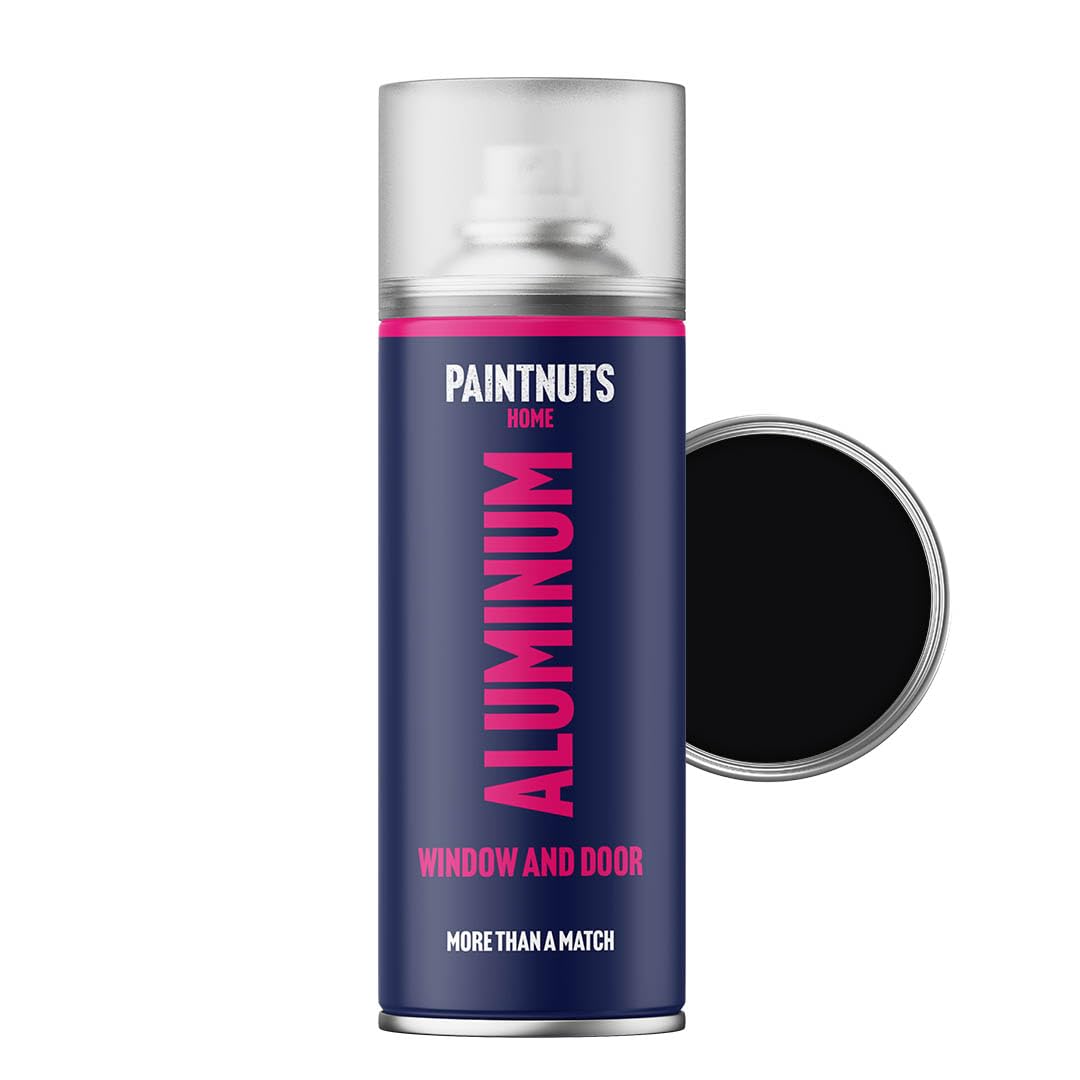 Paintnuts Jet Black Aluminium Window & Door Paint - Ral-9005 - Matt 400Ml Spray Can