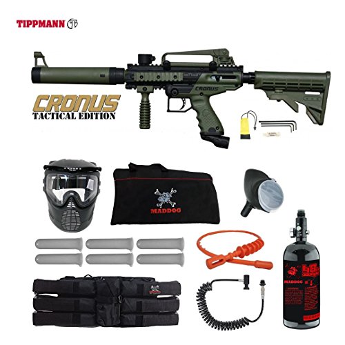 Maddog Tippmann Cronus Tactical Corporal HPA Paintball Gun Package - Black/Olive