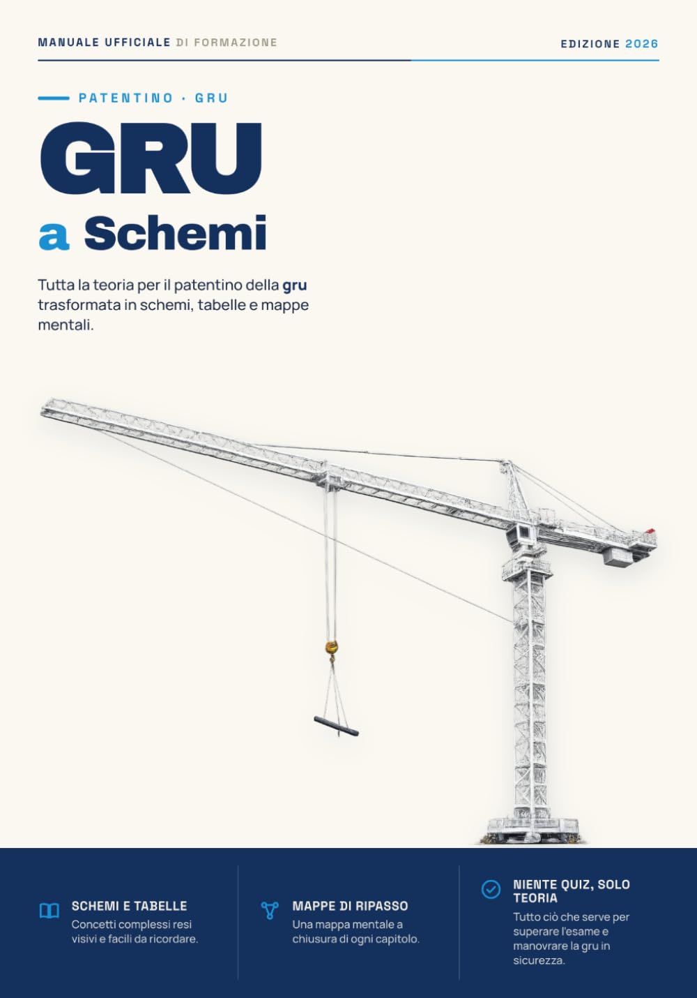 Patentino Gru a Schemi 2026: Manuale di formazione per l'abilitazione alla conduzione di gru per autocarro, gru a torre, gru mobili e carroponte. ... e mappe mentali. Studi meno, ricordi di più.