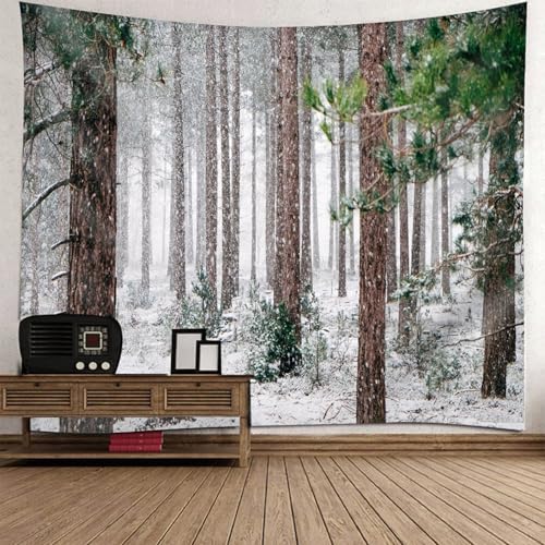 Tenture murale theme hivernal neige pour creer un cocon chaleureux dans le salon