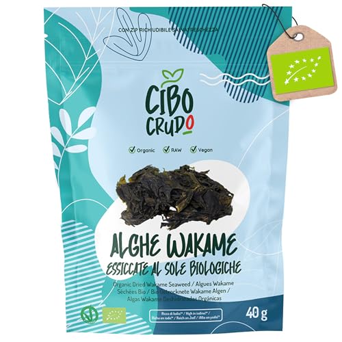 Alga Wakame Essiccata Bio - 40g. Alghe Wakame Giapponese Essiccate al Sole. Alghe Goma Wakame per...