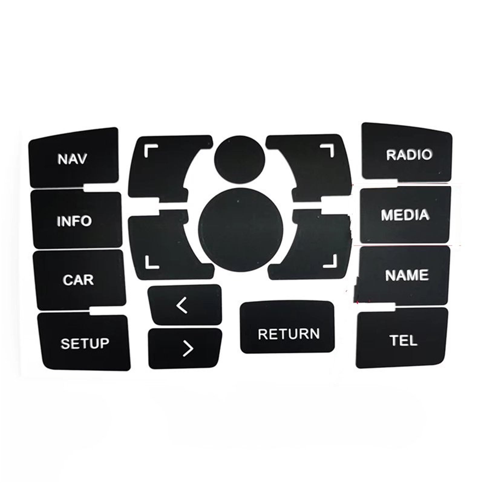 Button Trim Compatible with A6 C7 A6L 4G Radio Media Control Button Sticker; Dashboard Panel Repair Sticker(07-11)