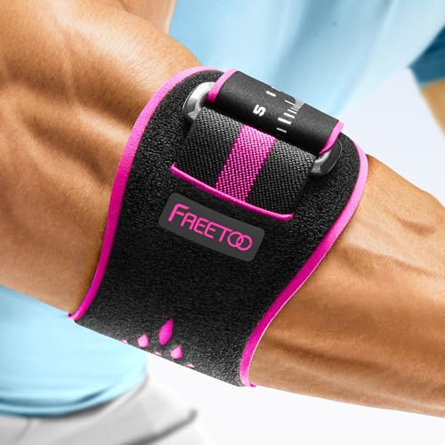 FREETOO Leichte Ellenbogenbandage Tennisarm Bandage, Ellenbogen Bandagen Herren und Damen für Kraftsport im Gym, Ellbogen Bandage bei Epicondylitis, Golferarm Bandage für Rechts und Links,Schwarz/Pink FREETOO Leichte Ellenbogenbandage Tennisarm Bandage, Ellenbogen Bandagen Herren und Damen für Kraftsport im Gym, Ellbogen Bandage bei Epicondylitis, Golferarm Bandage für Rechts und Links,Schwarz/Pink