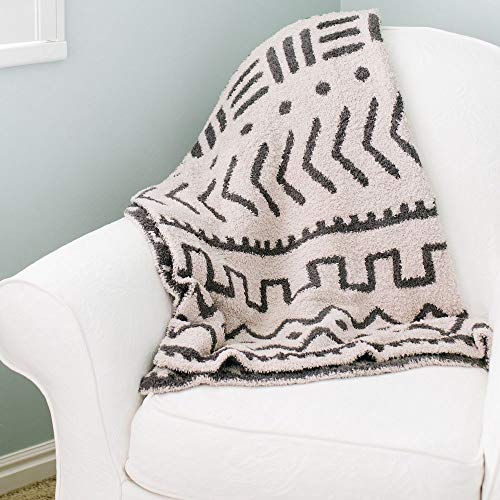 Image of Saranoni Luxury Throw Blanket | Ultra Soft Double Layer Plush Decorative Comfy Blankets for Couch or Bed | Mudcloth - X-Large 60 inch x 80 inch