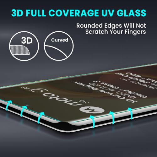 Image of ArmourPro 2 Pack Matte UV Tempered Glass for Motorola G85 and Edge 50 Fusion 5G, Premium Curved Screen Protector with Anti-Glare Finish, Edge-to-Edge Coverage, Fingerprint Friendly and Case Friendly