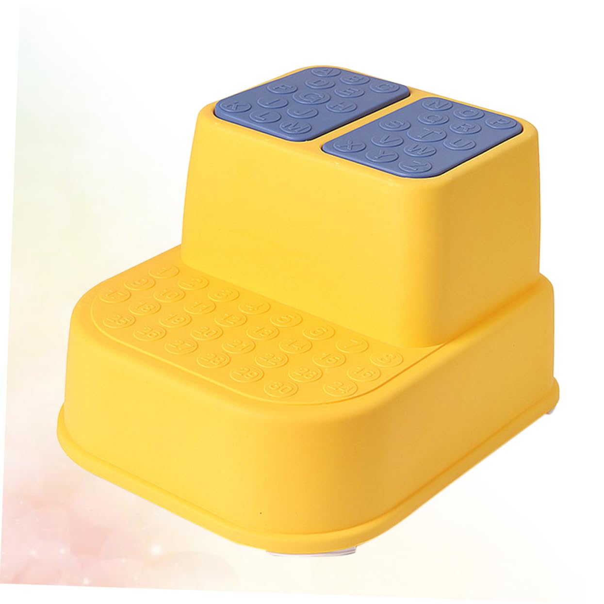 SHOWERORO Multi Function Double Layers Footstool for Slip Yellow Stool for Home Kindergarten and Nursery Durable Material with Educational Design