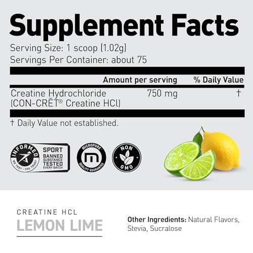 Image of Kaged Creatine HCl Powder | 7X Concentrated vs Mono | Muscle Building & Recovery | High Absorption | No Bloating | Creatine for Men & Women | Vegan, Gluten Free | Lemon Lime | 75 Servings