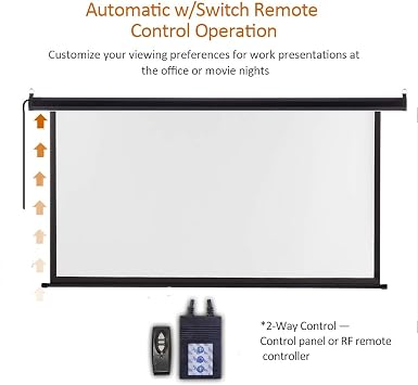 Motorized Projector Screen 100 inch 16:9 HD Diagonal Indoor and Outdoor Movie Screen with Remote Control for Family Home Office Theater, Black