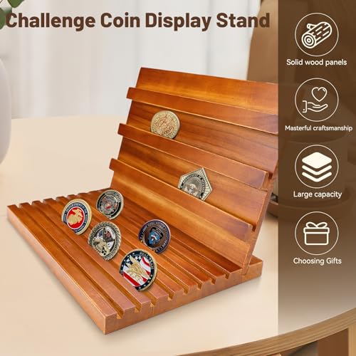 Soporte de madera para monedas, 11 niveles, capacidad para 80 monedas miniatura 5