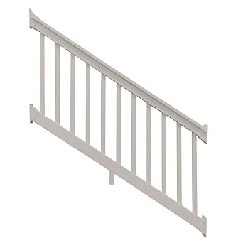 Weatherables Yorkshire Stair and Deck Railing Kit Vinyl Railing Kit for Decks, Porches, Balconies, and More, Versatile Stair Railing Outdoor Tan, 36 x 6