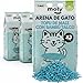 MOLY x3 Arena de Gatos Tofu de Maiz y Bambu 8,4 KG 11,1 L | Arena Biodegradable y Aglomerante Alta Absorcion con Aroma de Talco | Control Total de Olores | Sin Polvo | Lecho Mineral