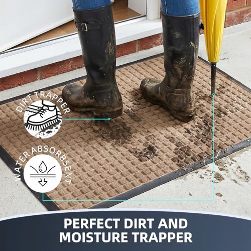WELDUN Front Door Mat Outside Entrance, Heavy Duty Waterproof Doormat - 1