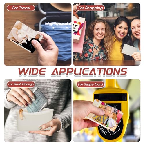 Image of Abbylike Wallet Bulk Men Slim Minimalist Leather Wallet for Laser Engraving Card Holder Front Pocket RFID Blocking with Zipper for Men and Women DIY Church Gift