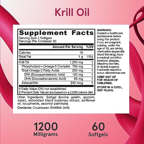 Jarrow Krill Oil, Phospholipid Omega-3 with Astaxanthin, 60 Softgels | 30 Servings, EPA & DHA, Gluten Free, Non-GMO, Supports Lipid Management, Metabolism, And Brain & Heart Health - image 6