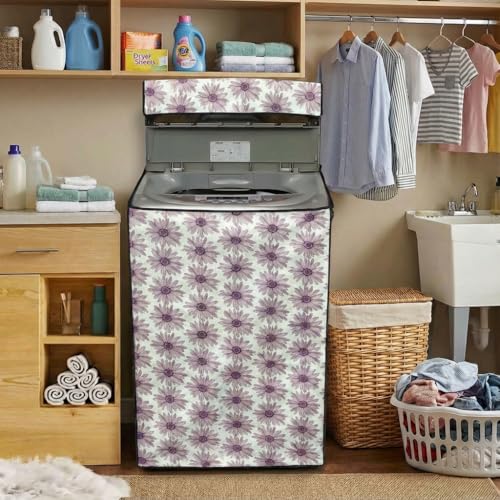 Image of Fully Automatic Top Load Washing Machine Cover for Samsung /IFB /LG /Godrej /Whirlpool /Bosch / 7 kg, 7.5 Kg (58 X 58 X 89 Cms),Waterproof & Dustproof Polyester, Flower Floral - FABKUM190
