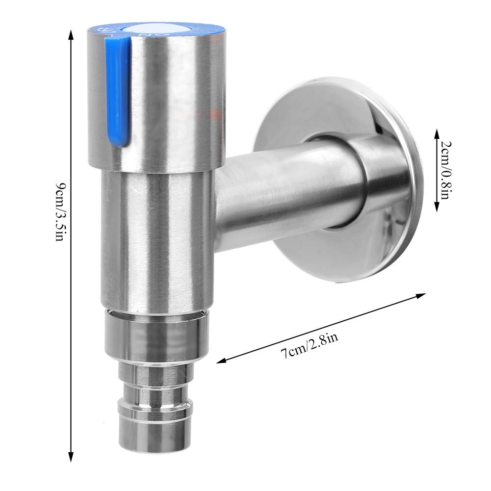 Grifo de Agua de Montaje En La Pared G1/2" Acero Inoxidable, Grifo de Lavandería Fregadero Cocina Lavadora Jardín Frío