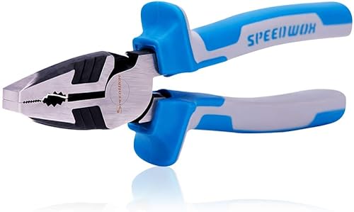 SPEEDWOX Alicates Lineman de 7 pulgadas, alicates combinados de alta resistencia, multiuso, cortadores de alambre de alto apalancamiento, corte