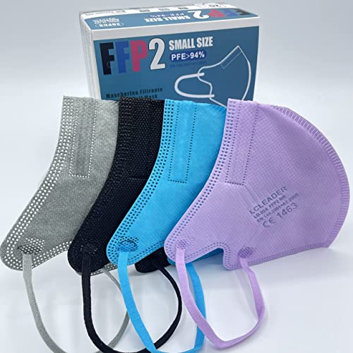 20 FFP2/KN95 Maske CE Zertifiziert Kleine Größe Small, Medizinische Mask mit 4 Lagige Masken ohne Ventil, Staub- und Partikelschutzmaske, Atemschutzmaske mit Hoher BFE-Filtereffizienz≥95|20 Stück