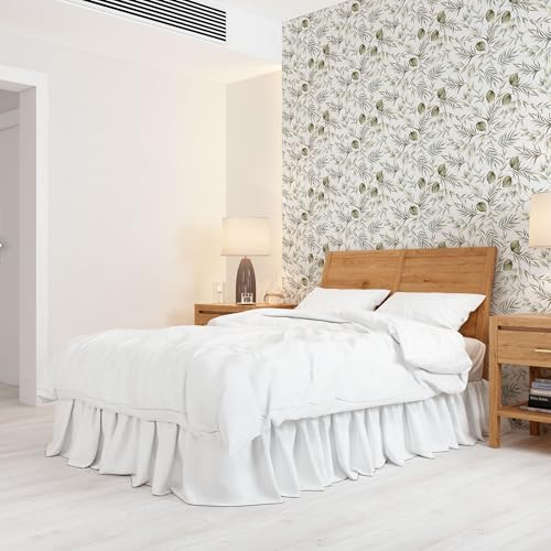 Papel pintado para habitaciones con estampado de hojas verdes 8
