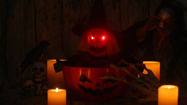 Halloween Bonbonschale Mit Skelett - Animierte Süßigkeiten Schale 30cm | Grusel Deko Für Party