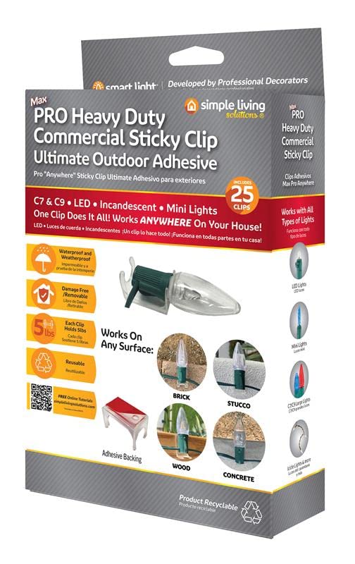 Northlight Heavy Duty Commercial Grade Sticky Clips -1.75" - Clear - Set of 25