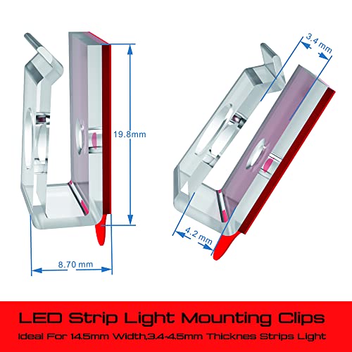 Wingture Self-Adhesive Led Strip Light Clips 15Mm, Ideal For Hue Led Strip Light Brackets,Ip67/Ip68 Outdoor Led Strip Light Holder,Lighting Hanger For Party Release Cable & Fairy Led Lights Easily. #TOP1
