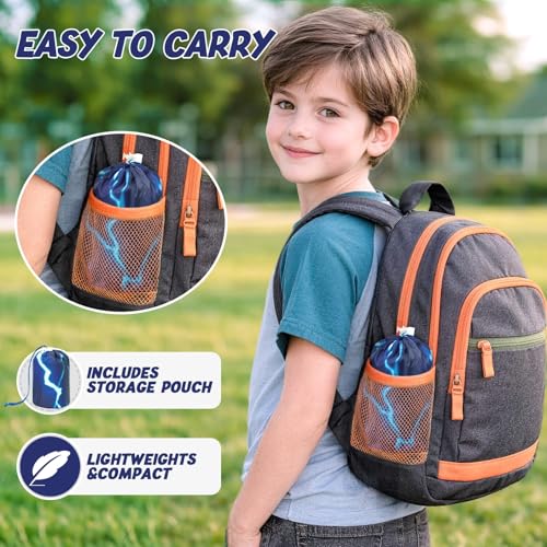 Image of WAWSAM Lightweight Rain Poncho Kids, Ponchos for Kids Waterproof Reusable Hooded, Kids Poncho Rain Jacket for Boys and Girls