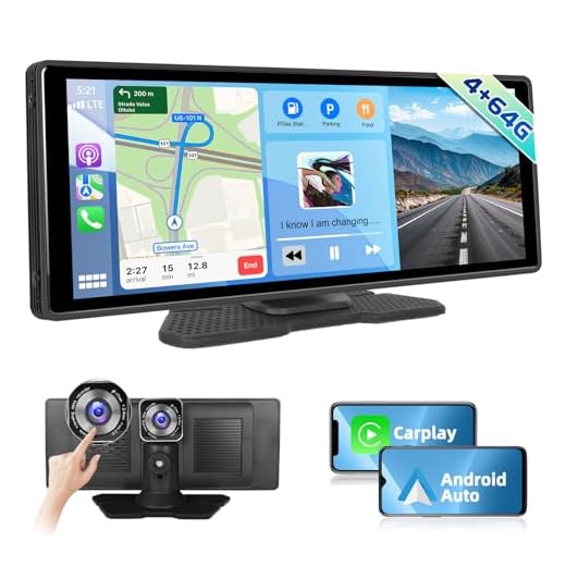 Podofo 4+64G Android 13 Autoradio avec Ecran Dashcam sans Fil Apple Carplay Android Auto Stéréo de Voiture 10.26" Moniteur à Écran Tactile Autoradio avec Bluetooth, WiFi,GPS,FM,Mirror Link