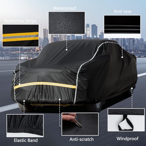 Image of Pickup Truck Cover Waterproof All Weather, Outdoor Sun UV Rain Pickup Protection, 6 Layer Heavy Duty Truck Cover, Length Up to 246 Inch(246 inch*79 inch*78 inch)