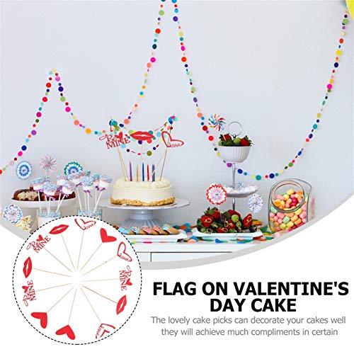 VALICLUD Topper Do Bolo Dia Dos Namorados AMOR DO CORAÇÃO RED LIP BE MINE Picaretas Do Queque Papel