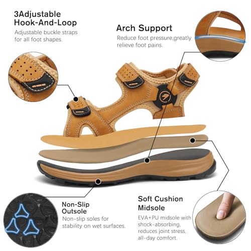 FLARUT Men's Sport Sandals Outdoor Hiking Sandal Open Toe Walking Sandals for Summer Beach Water Shoes2