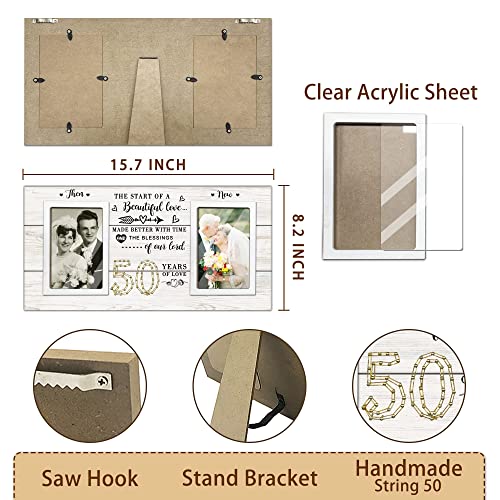 Cocomong Anniversary 50Th Gifts, Then & Now 50Th Wedding Anniversary, Engagement, & Vow Renewal Couples Gifts Picture Frames, Sentimental Quote Gifts For Couple, Parents - Holds 2 4X6 Inches Photos #TOP2