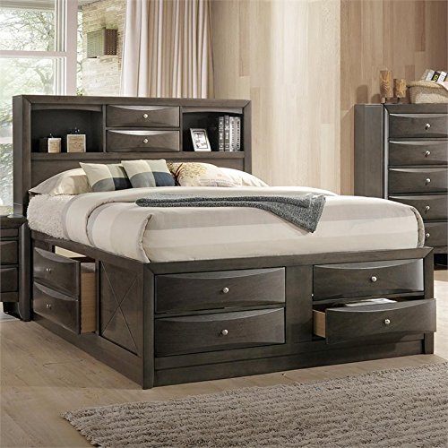 Acme Furniture Ireland Storage Bed, Queen, Gray Oak #TOP1