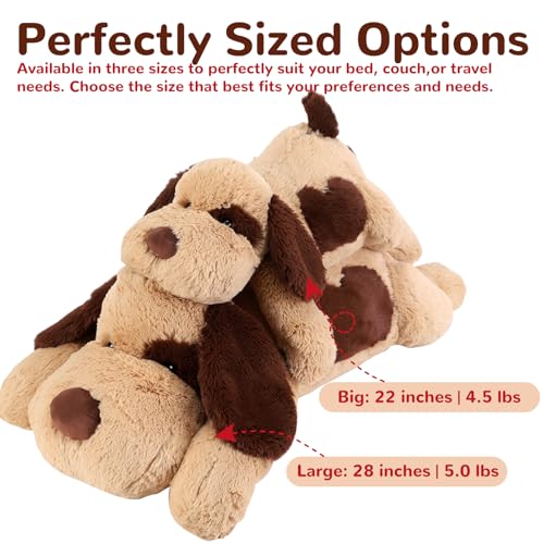 meowtastic Brown Dog Weighted Stuffed Animals - 22 Inch 4.5 Pounds Weighted Plush Dog Stuffed Animals - Big Stuffed Dog Weighted Plush Pillow - Cute Plush Toys Gifts for Kids & Adults (22" 4.5 lbs) by meowtastic - Image 6