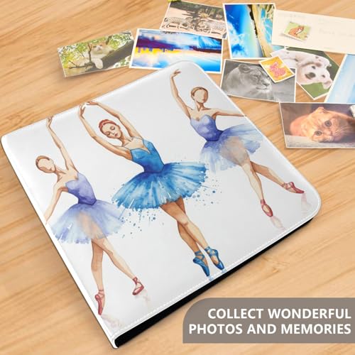 Álbum de fotos grande JIPONI Chic Ballerina Dancer, álbumes DIY con cubierta de cuero para fotos de 4x6, 5x7 y 6x8 pulgadas, libro de recuerdos autoadhesivo para bodas, bebés y familia miniatura 5