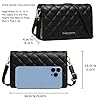cotwoco Sac Bandoulière Femme - Petit Sac Téléphone Portable Femme en Cuir PU Pochette, Classique Diamantes À Main Bourse Sac de Soirée, pour la Vie Voyage Shopping (Noir) #4