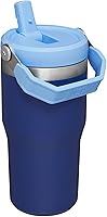 Vista 153 de Stanley - Vaso con popote plegable IceFlow con asa de 30 onzas Tapa de giro y popote abatible Botella de agua resistente a fugas Acero
