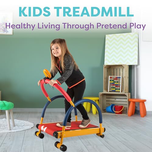 Image of Hey! Play! Kids Exercise Equipment Collection: Strength Training, Cardio, Endurance, and Active Play Essentials - Kids Treadmill