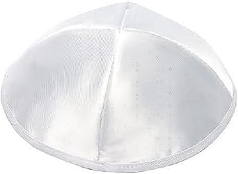 Kippah Kipah Yarmulka White Satin Design Size 20cm