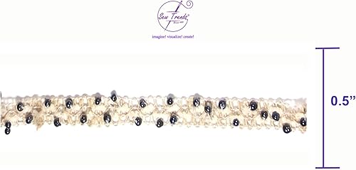 Miniatura 4 de SEW TRENDS Cinta de encaje de trenza de vino de yute natural redondo de 7 yardas de ancho, acolchado de costura renacentista, carnaval, danza,